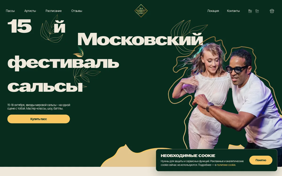 Интерфейс проекта SalsaFest